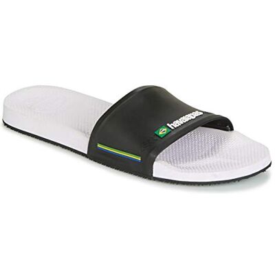 Havaianas Old Slide Brasil, Chanclas Unisex adulto, White Black, 33/34 EU Havaianas Old Slide Brasil, Chanclas Unisex adulto, White Black, 33/34 EU