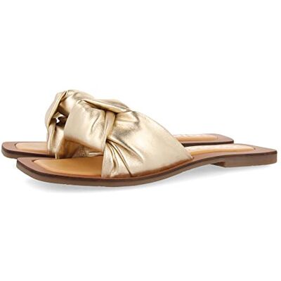 GIOSEPPO Sandalias Doradas de Piel con Detalle de Nudo para Mujer epone GIOSEPPO Sandalias Doradas de Piel con Detalle de Nudo para Mujer epone
