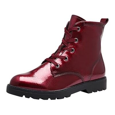 Tamaris Botines de Tacón para Mujer Veganos, Borgoña Charol, 39 EU Tamaris Botines de Tacón para Mujer Veganos, Borgoña Charol, 39 EU