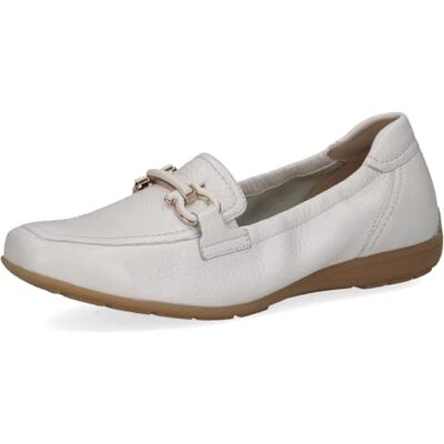CAPRICE Zapatilla de Mujer de Piel con Hebilla, Ciervo Blanco, 36 EU CAPRICE Zapatilla de Mujer de Piel con Hebilla, Ciervo Blanco, 36 EU