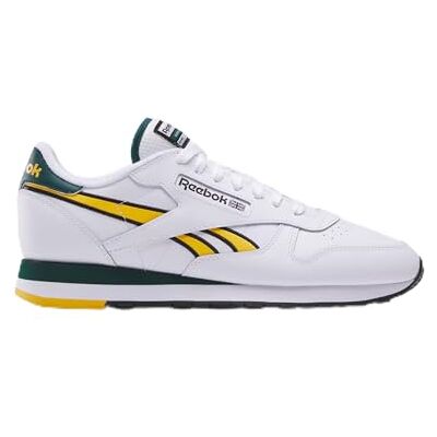 Reebok Classic Leather 001, Zapatillas de Deporte Unisex Adulto, White Fierce Gold Collegiate Green, 36.5 EU Reebok Classic Leather 001, Zapatillas de Deporte Unisex Adulto, White Fierce Gold Collegiate Green, 36.5 EU