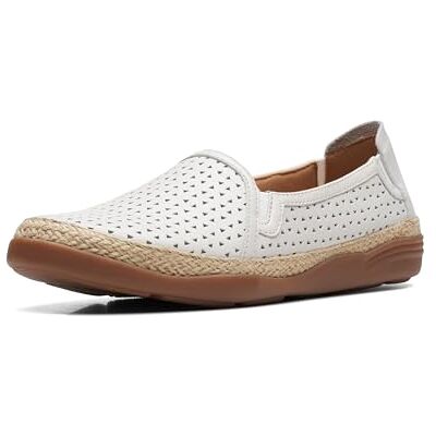 Clarks Mocasines Elaina Ruby para Mujer, Cuero Blanco, 38.5 EU Clarks Mocasines Elaina Ruby para Mujer, Cuero Blanco, 38.5 EU