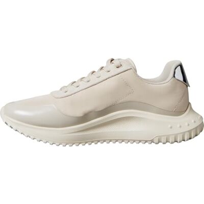 Calvin Runner Sneaker Mujer Eva Mix con Cordones, Marfil (Stony Beige/Turtle Dove/Silver), 39 Calvin Runner Sneaker Mujer Eva Mix con Cordones, Marfil (Stony Beige/Turtle Dove/Silver), 39