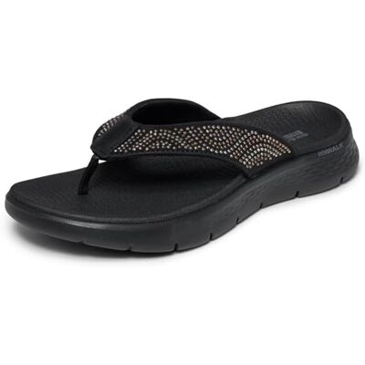 Skechers GO Walk Flex Sandalias Planas para Mujer, Color Negro, Talla 7 Skechers GO Walk Flex Sandalias Planas para Mujer, Color Negro, Talla 7