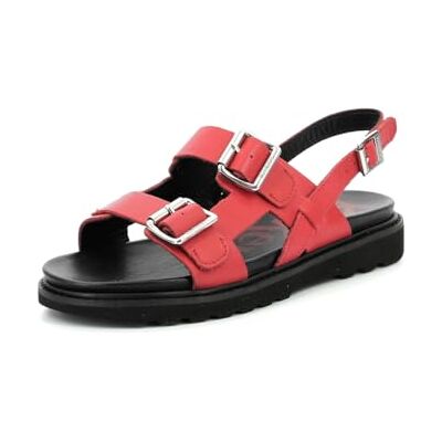 Kickers Neosummer, Sandalias Planas Mujer, Red, 38.5 EU Kickers Neosummer, Sandalias Planas Mujer, Red, 38.5 EU
