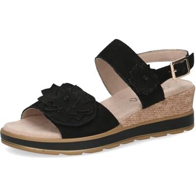 CAPRICE Sandalia Plana para Mujer , Color Negro, Nubuc, 42 EU CAPRICE Sandalia Plana para Mujer , Color Negro, Nubuc, 42 EU