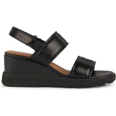 Geox Sandalia D Spherica Ec6 aWedge para mujer, Black, 35 EU Geox Sandalia D Spherica Ec6 aWedge para mujer, Black, 35 EU