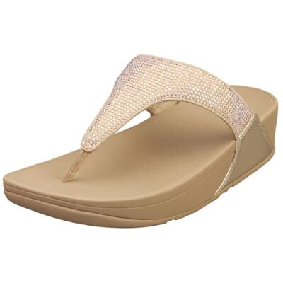 Fitflop Women's Lulu Crystal Embellished Toe-Post Sandals, Latte Beige, 42 EU Fitflop Women's Lulu Crystal Embellished Toe-Post Sandals, Latte Beige, 42 EU