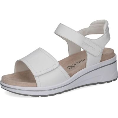 CAPRICE Damen , Sandalias con cuña Mujer, Napa Blanca, 39 EU Ancho CAPRICE Damen , Sandalias con cuña Mujer, Napa Blanca, 39 EU Ancho