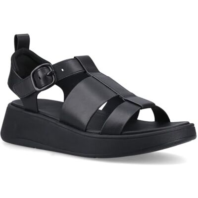 Fitflop Women's F-Mode Leather Flatform Fisherman Sandals, Black, 6 UK Narrow Fitflop Women's F-Mode Leather Flatform Fisherman Sandals, Black, 6 UK Narrow