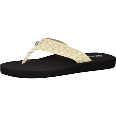 Calvin Chanclas Caluha para mujer, Logotipo marfil 150, 39 EU Calvin Chanclas Caluha para mujer, Logotipo marfil 150, 39 EU
