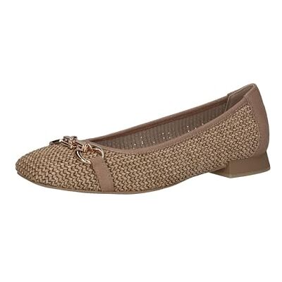 CAPRICE Bailarinas de Rafia Elegantes para Mujer, Bark Comb, 39 EU CAPRICE Bailarinas de Rafia Elegantes para Mujer, Bark Comb, 39 EU