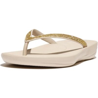 Fitflop Iqushion Sparkle Sandalias para mujer en color beige piedra, Piedra De Color Beige, 39 EU Fitflop Iqushion Sparkle Sandalias para mujer en color beige piedra, Piedra De Color Beige, 39 EU