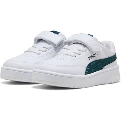PUMA Court Classic Clean AC+ INF, Sneaker Unisex bebé, White-Archive Green, 26 EU PUMA Court Classic Clean AC+ INF, Sneaker Unisex bebé, White-Archive Green, 26 EU