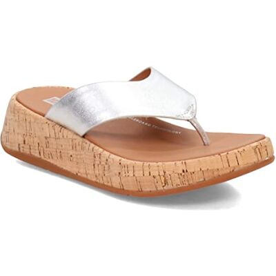 Fitflop Sandalias planas Mwb Toe Post para mujer, Silver, 41 EU Fitflop Sandalias planas Mwb Toe Post para mujer, Silver, 41 EU