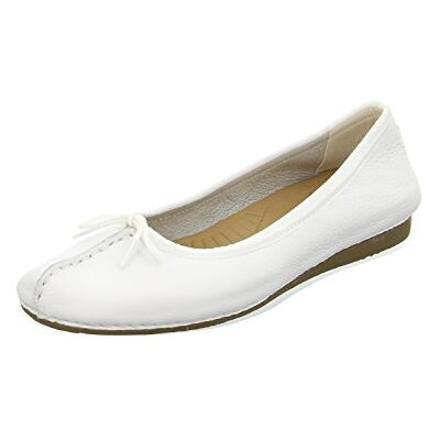 Clarks Freckle Ice, Bailarinas Mujer, White Leather, 42 EU Clarks Freckle Ice, Bailarinas Mujer, White Leather, 42 EU