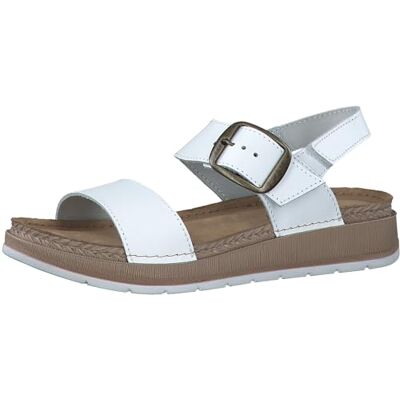MARCO TOZZI Sandalia de tacón para Mujer, Piel Suave, Plantilla Feel Me , talón, Blanco, 39 EU MARCO TOZZI Sandalia de tacón para Mujer, Piel Suave, Plantilla Feel Me , talón, Blanco, 39 EU