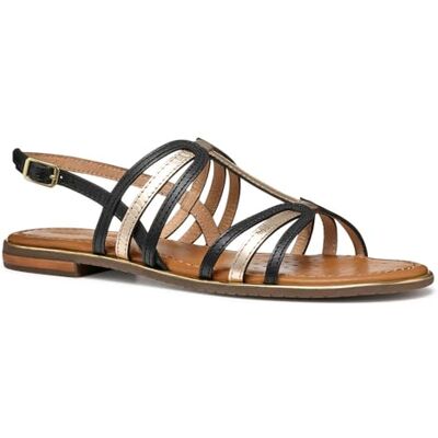 Geox D SOZY Plus C, Sandalia Deslizante Mujer, Black/Lt Gold, 39.5 EU Geox D SOZY Plus C, Sandalia Deslizante Mujer, Black/Lt Gold, 39.5 EU