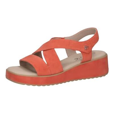 CAPRICE Sandalia plana para mujer , color naranja Suede, 40 EU, Orange Suede, 40 EU CAPRICE Sandalia plana para mujer , color naranja Suede, 40 EU, Orange Suede, 40 EU