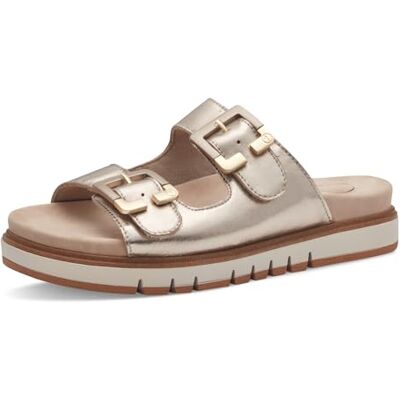 Tamaris Comfort 909 Oro Zapatillas sin Cordones Cómodo Multiancho Calzado Diario Festivo Elegante, Sandalias Planas Mujer, Lt Gold, 38 EU Ancho Tamaris Comfort 909 Oro Zapatillas sin Cordones Cómodo Multiancho Calzado Diario Festivo Elegante, Sandalias Planas Mujer, Lt Gold, 38 EU Ancho
