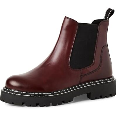 MARCO TOZZI Chelsea Botas de moda para mujer, color burdeos Comb, talla 41 EU, Burdeos Comb., 41 EU MARCO TOZZI Chelsea Botas de moda para mujer, color burdeos Comb, talla 41 EU, Burdeos Comb., 41 EU