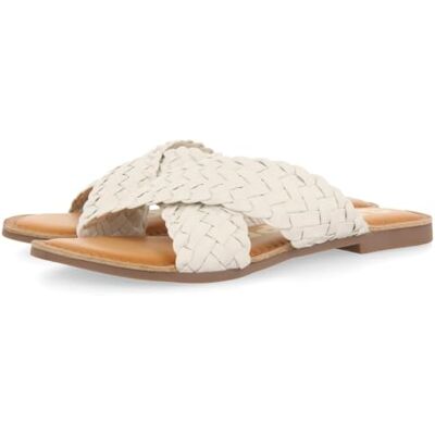 GIOSEPPO Sandalia EN Color Off-White con Tiras Trenzadas para Mujer UPALA GIOSEPPO Sandalia EN Color Off-White con Tiras Trenzadas para Mujer UPALA