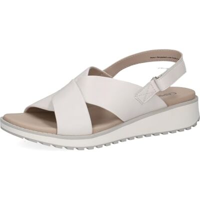 CAPRICE Sandalias planas para mujer , Blanco roto perla, 38 EU CAPRICE Sandalias planas para mujer , Blanco roto perla, 38 EU