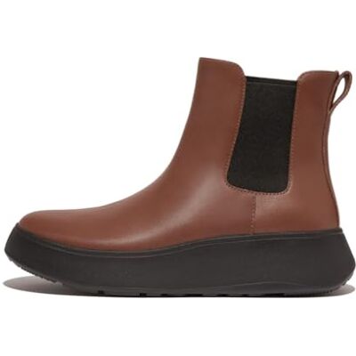 Fitflop Botas Chelsea de piel para mujer F-mode, marrón intenso, 38.5 EU Fitflop Botas Chelsea de piel para mujer F-mode, marrón intenso, 38.5 EU