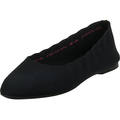 Skechers CLEO BEWITCH, Bailarinas con punta cerrada para Mujer, Black Flat Knit, 38.5 EU Skechers CLEO BEWITCH, Bailarinas con punta cerrada para Mujer, Black Flat Knit, 38.5 EU