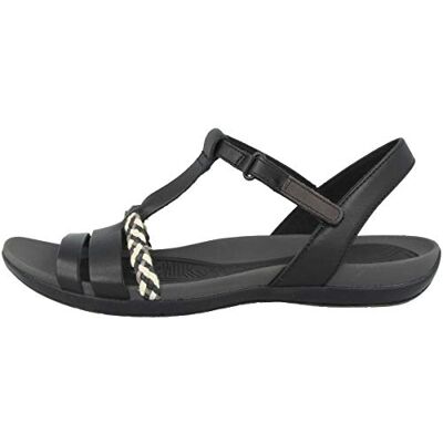 Clarks Tealite Grace, Sandalias con Tira Vertical para Mujer Negro Black Leather, 37 EU Clarks Tealite Grace, Sandalias con Tira Vertical para Mujer Negro Black Leather, 37 EU