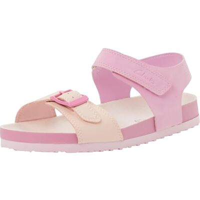 Clarks Bali Heat K. Sandalia, color rosa combinado, talla 9 UK Niño Clarks Bali Heat K. Sandalia, color rosa combinado, talla 9 UK Niño