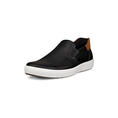ECCO Tenis Soft 7 Easy Slip On para Hombre, Negro/Coñac, 9-9.5 ECCO Tenis Soft 7 Easy Slip On para Hombre, Negro/Coñac, 9-9.5