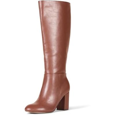 Amazon Essentials Bota de tacón Alto Mujer, Castaño Cuero de Imitación, 41 EU Ancho Amazon Essentials Bota de tacón Alto Mujer, Castaño Cuero de Imitación, 41 EU Ancho