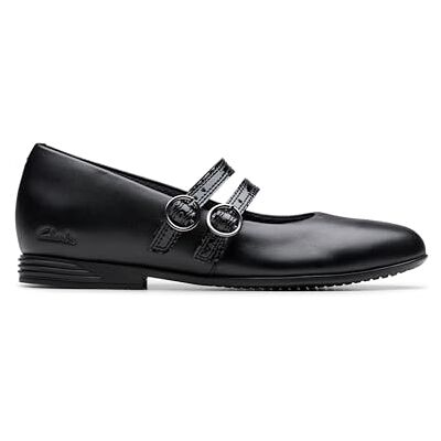 Clarks Originals Finja Bar O, Shoe Unisex Adulto, Black Leather, 32.5 EU Clarks Originals Finja Bar O, Shoe Unisex Adulto, Black Leather, 32.5 EU