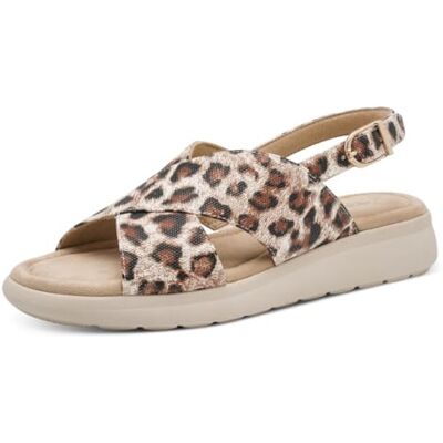 Tamaris Sandalia para mujer con cuña marrón (LEOPARD), 42 Tamaris Sandalia para mujer con cuña marrón (LEOPARD), 42