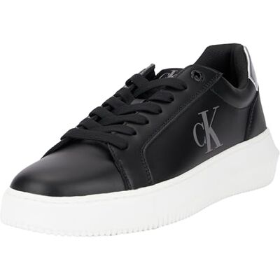 Calvin Sneaker con Suela Cupsole Mujer Chunky Laceup Bajas, Negro (Black/Silver), 36 Calvin Sneaker con Suela Cupsole Mujer Chunky Laceup Bajas, Negro (Black/Silver), 36