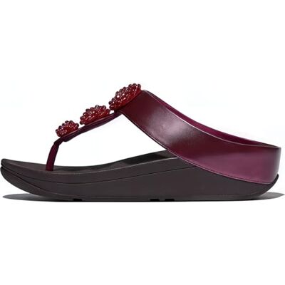 Fitflop Sandalias Fino Beadie con botones metálicos para mujer, Rubí metálico, 41 EU Fitflop Sandalias Fino Beadie con botones metálicos para mujer, Rubí metálico, 41 EU