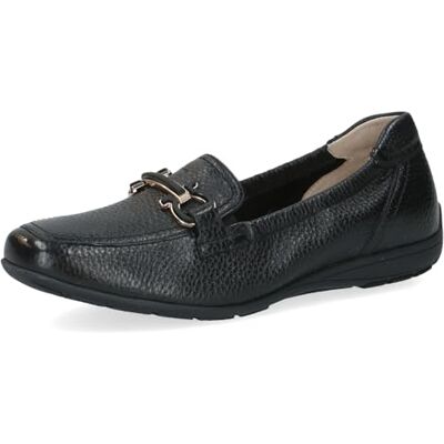 CAPRICE Zapatilla de Mujer de Piel con Hebilla, Ciervo Negro, 42 EU CAPRICE Zapatilla de Mujer de Piel con Hebilla, Ciervo Negro, 42 EU