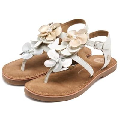 GIOSEPPO Sandalia plana niña BARNET Zapato piel Cierre ajustable niña Blanco Talla 38 GIOSEPPO Sandalia plana niña BARNET Zapato piel Cierre ajustable niña Blanco Talla 38