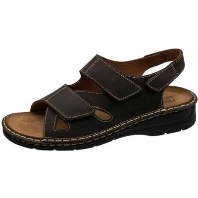 Fischer Markenschuh Zapatos de marca para hombre, sandalias clásicas, sandalias, plantilla intercambiable, marrón chocolate, 45 EU Fischer Markenschuh Zapatos de marca para hombre, sandalias clásicas, sandalias, plantilla intercambiable, marrón chocolate, 45 EU