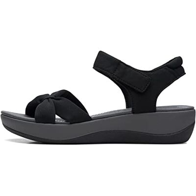 Clarks Sandalia plana Arla Shore para mujer, Negro (Black Textile), 44 EU Clarks Sandalia plana Arla Shore para mujer, Negro (Black Textile), 44 EU