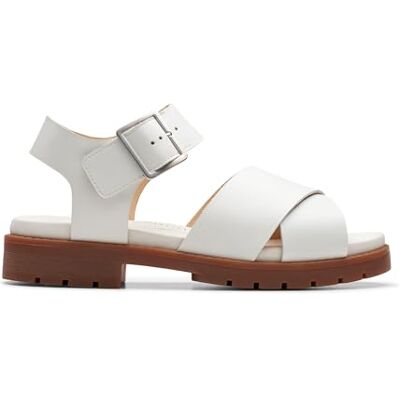 Clarks Sandalia cruzada Orinoco para mujer, White, 35.5 EU Clarks Sandalia cruzada Orinoco para mujer, White, 35.5 EU