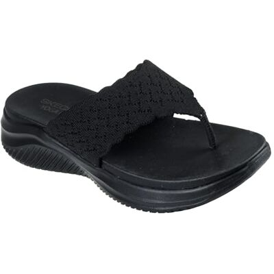Skechers Sandalias Ultra Flex 3.0-Ryhthm Waves para mujer, Negro/Negro, 37.5 EU Skechers Sandalias Ultra Flex 3.0-Ryhthm Waves para mujer, Negro/Negro, 37.5 EU