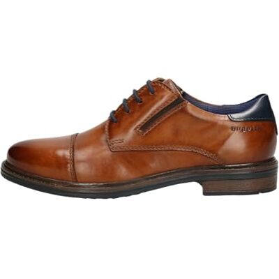 bugatti Derby-schnürschuh mit Verstärkter Sohle für Einen Maskulinen Look, Cordones Hombre, coñac, 45 EU Ancho bugatti Derby-schnürschuh mit Verstärkter Sohle für Einen Maskulinen Look, Cordones Hombre, coñac, 45 EU Ancho