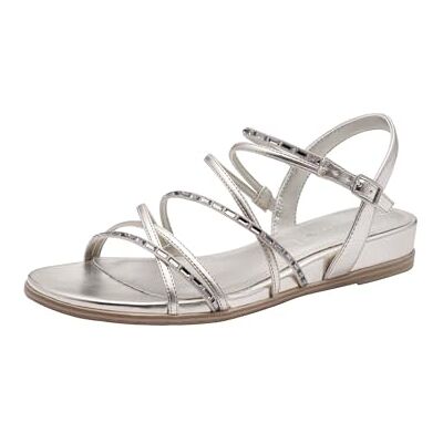 Tamaris Sandalia plana para mujer , platino, talla 39 EU Tamaris Sandalia plana para mujer , platino, talla 39 EU