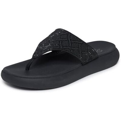 Skechers Asana Luxe Sandalias Planas para Mujer, Color Negro, Talla 36 Skechers Asana Luxe Sandalias Planas para Mujer, Color Negro, Talla 36