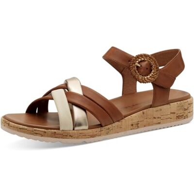 Tamaris Sandalias para mujer, cómodas, color marrón, EU 40 Tamaris Sandalias para mujer, cómodas, color marrón, EU 40