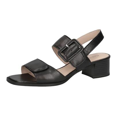 CAPRICE Sandalia para mujer con tacón, Napa negra, talla 39 EU, Color negro., 39 EU CAPRICE Sandalia para mujer con tacón, Napa negra, talla 39 EU, Color negro., 39 EU