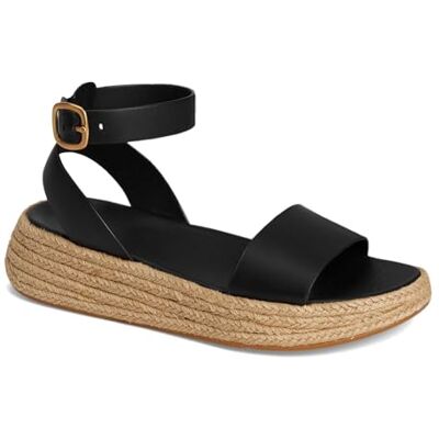 Fitflop Sandalias Planas de Alpargata, Black, 36 EU Fitflop Sandalias Planas de Alpargata, Black, 36 EU