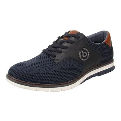 bugatti Zapatos con Cordones para Hombre de Mezcla de Materiales Transpirables, Espuma viscoelástica, Cordones elásticos, Azul Oscuro, 47 EU bugatti Zapatos con Cordones para Hombre de Mezcla de Materiales Transpirables, Espuma viscoelástica, Cordones elásticos, Azul Oscuro, 47 EU